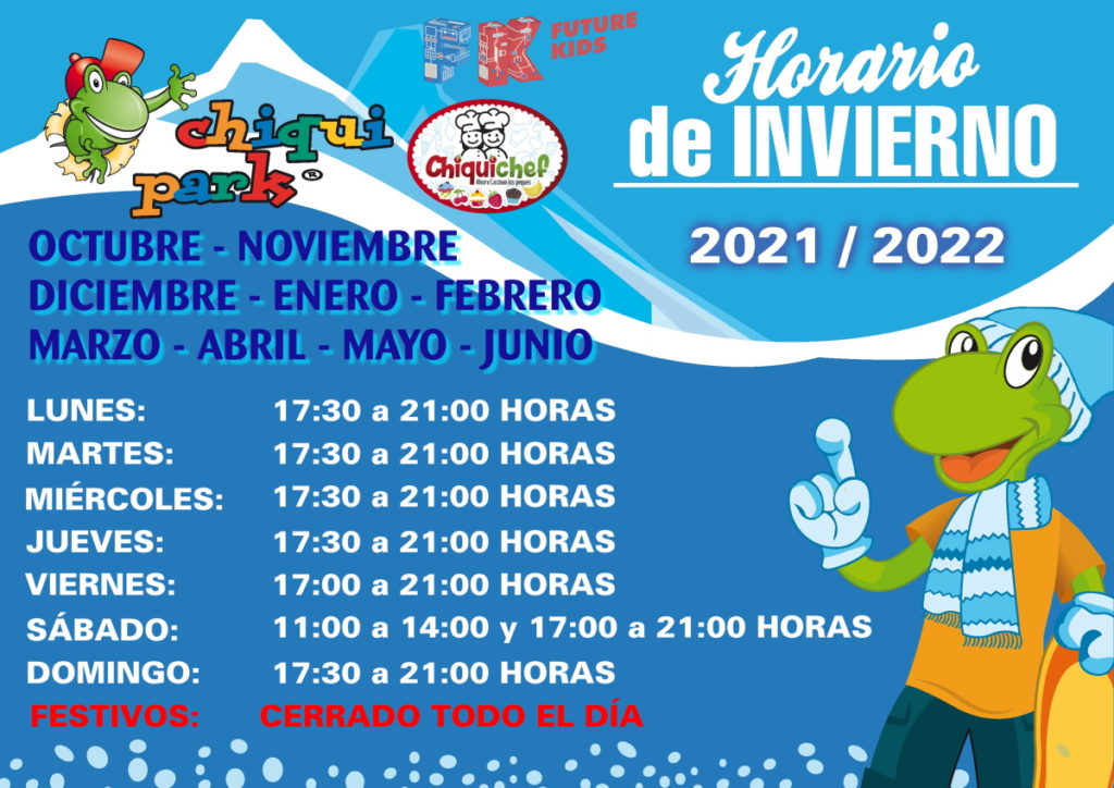 Horario Chiquipark Cádiz 2021